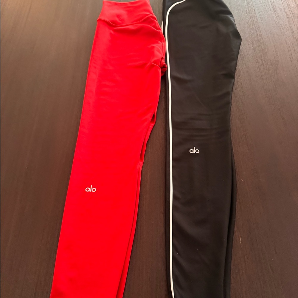 ALO Yoga Kids Red and Black Leggings